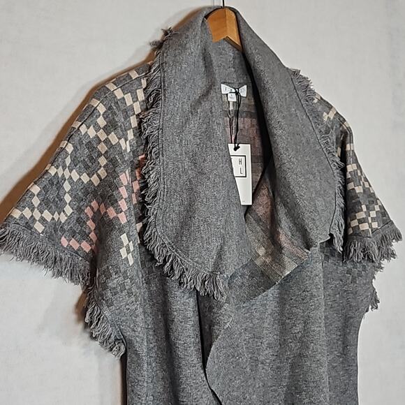 NWT THML Grey Oversized Open-front Long Cardigan Sweater - Picture 3 of 10